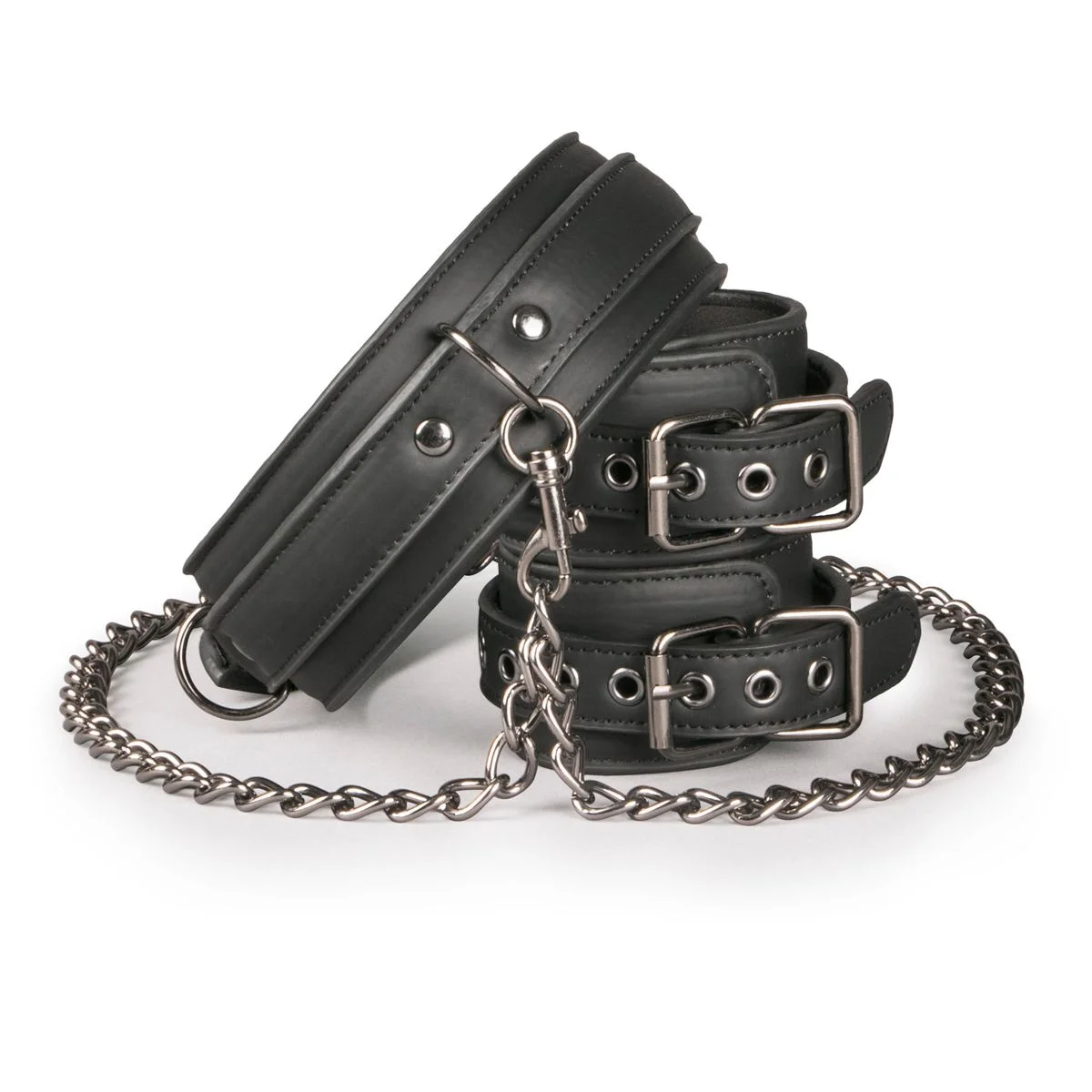 Kunstleren Halsband Met Handboeien Kunstleren Halsband Met Handboeien