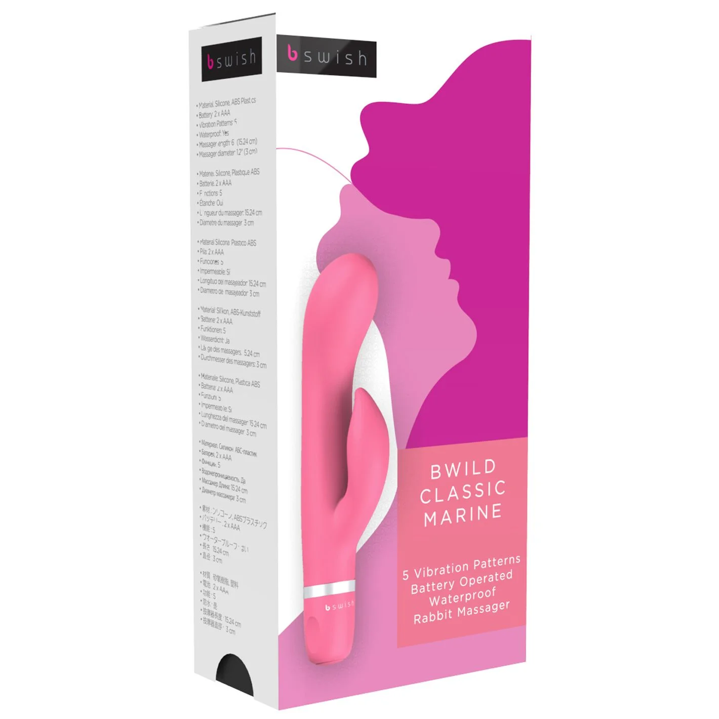 B Swish - bwild Classic Marine Rabbit Vibrator Roze B Swish - bwild Classic Marine Rabbit Vibrator Roze