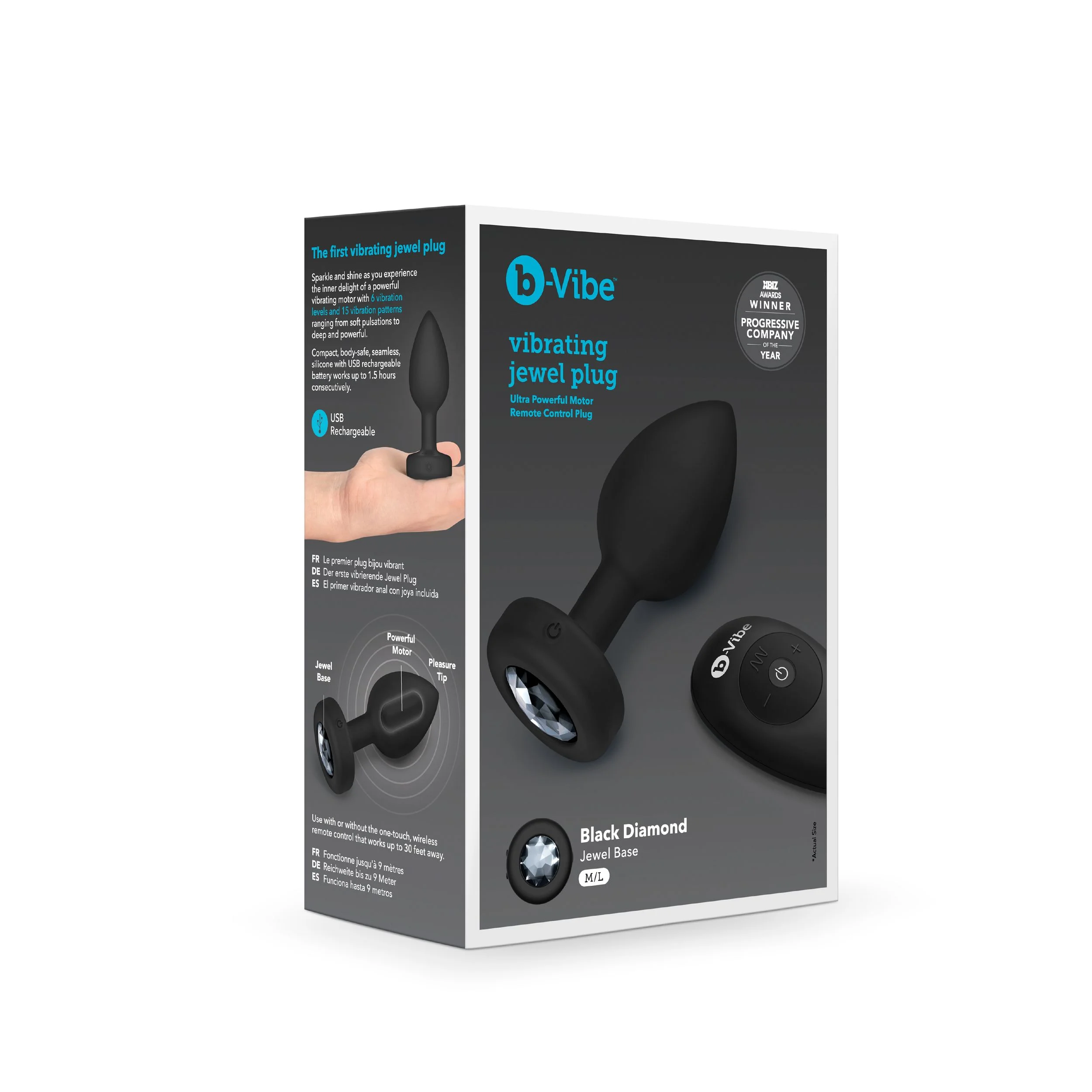 B-Vibe - Vibrerende Juwelen Plug M/L Zwart B-Vibe - Vibrerende Juwelen Plug M/L Zwart