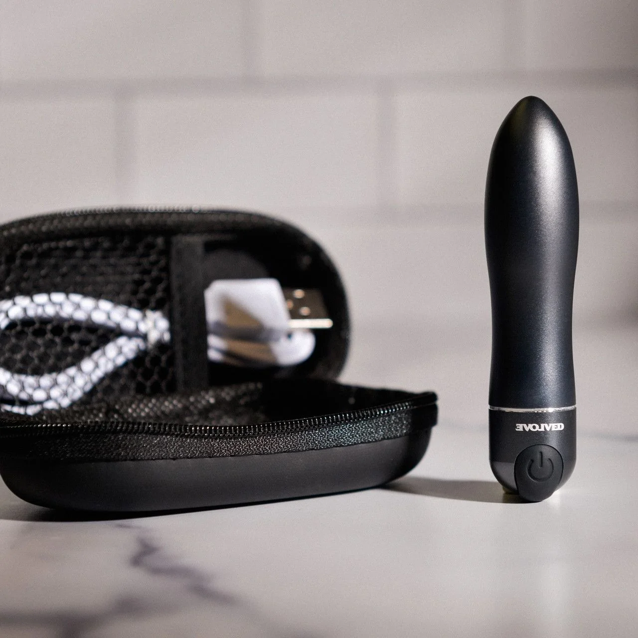 Evolved - Travel Gasm Bullet Vibrator - Zwart Evolved - Travel Gasm Bullet Vibrator - Zwart