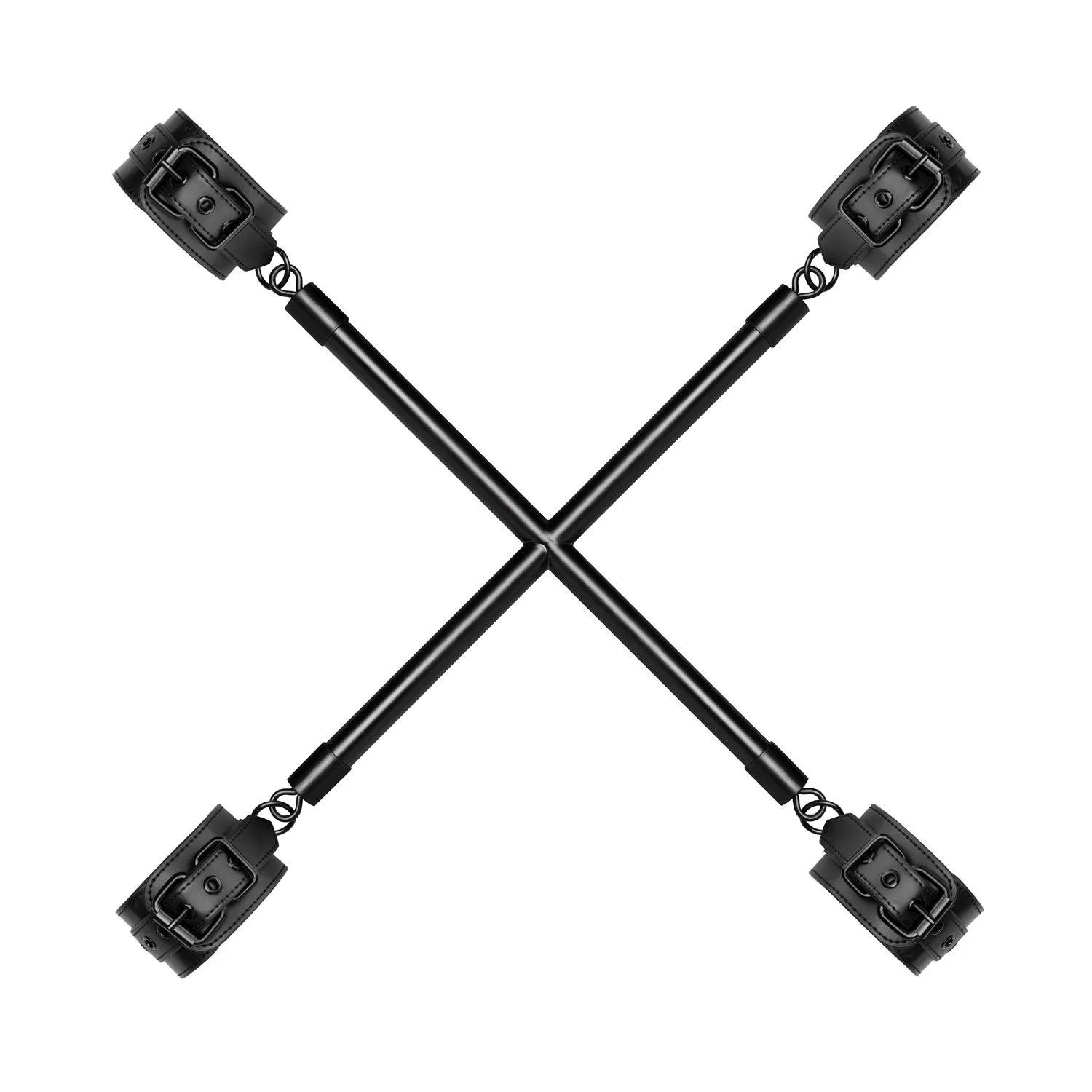 Hog Tie Cross Stang Met Boeien - Zwart Hog Tie Cross Stang Met Boeien - Zwart