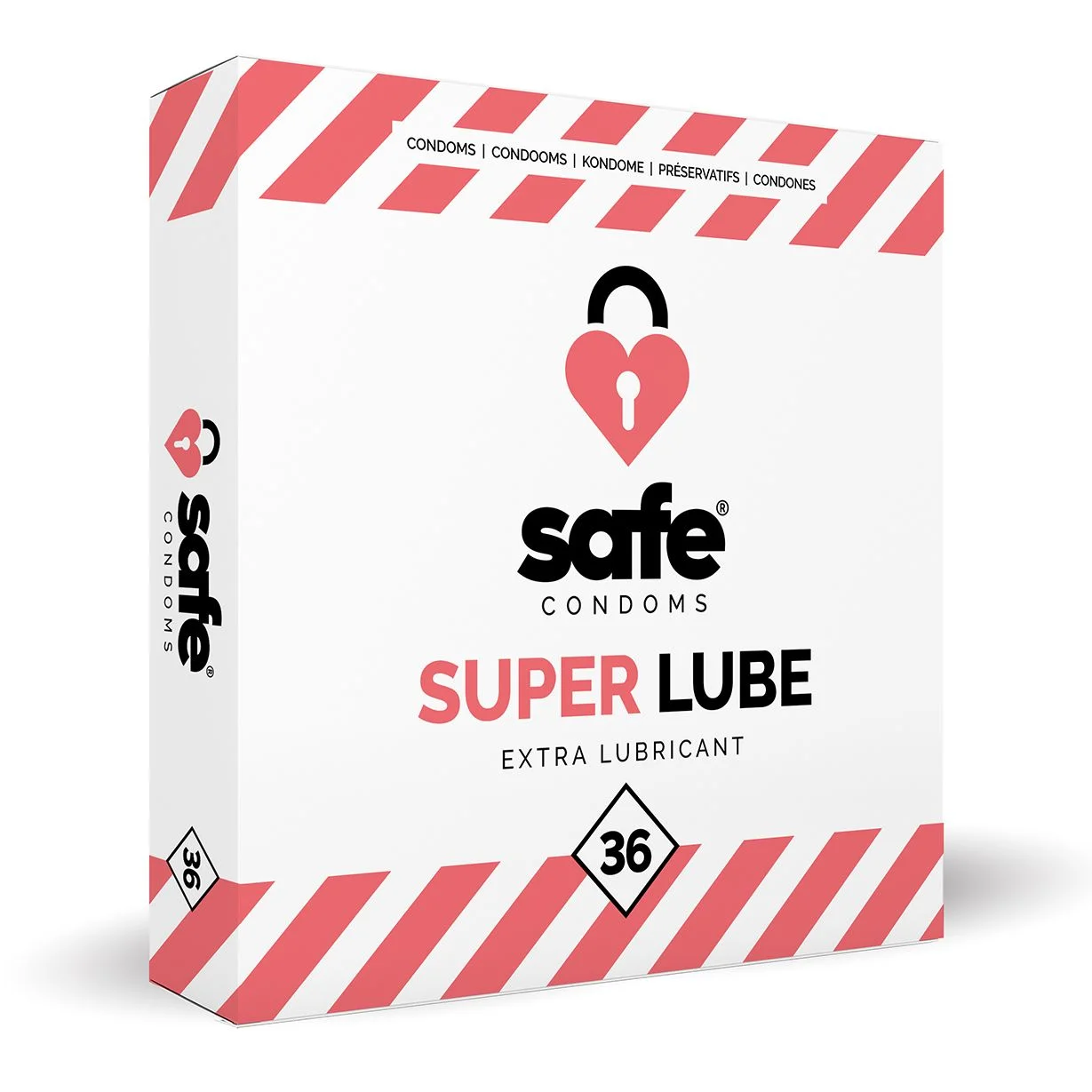 SAFE - Condooms Met Extra Glijmiddel - Superlube - 36 stuks SAFE - Condooms Met Extra Glijmiddel - Superlube - 36 stuks