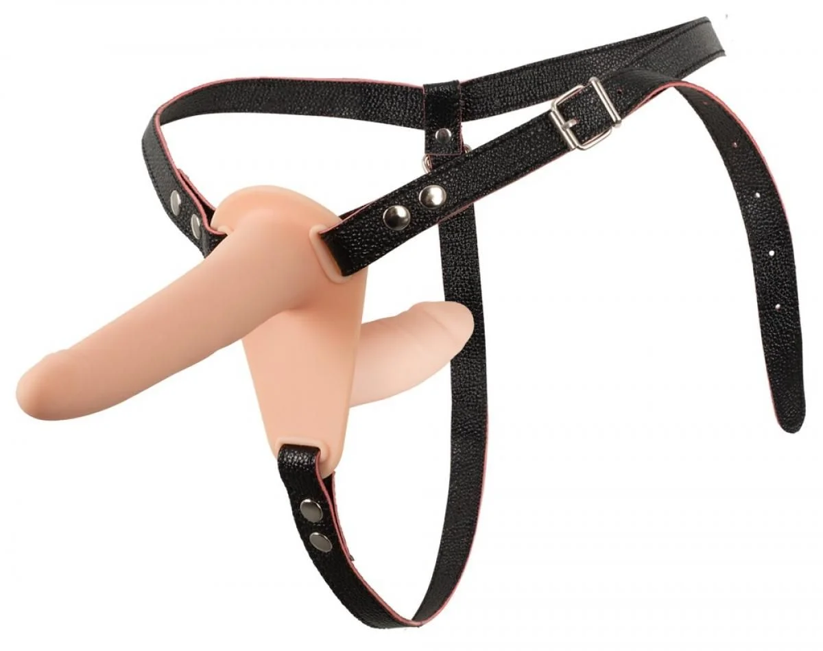 Strap-On Met Dubbele Vibrerende Dildo Strap-On Met Dubbele Vibrerende Dildo