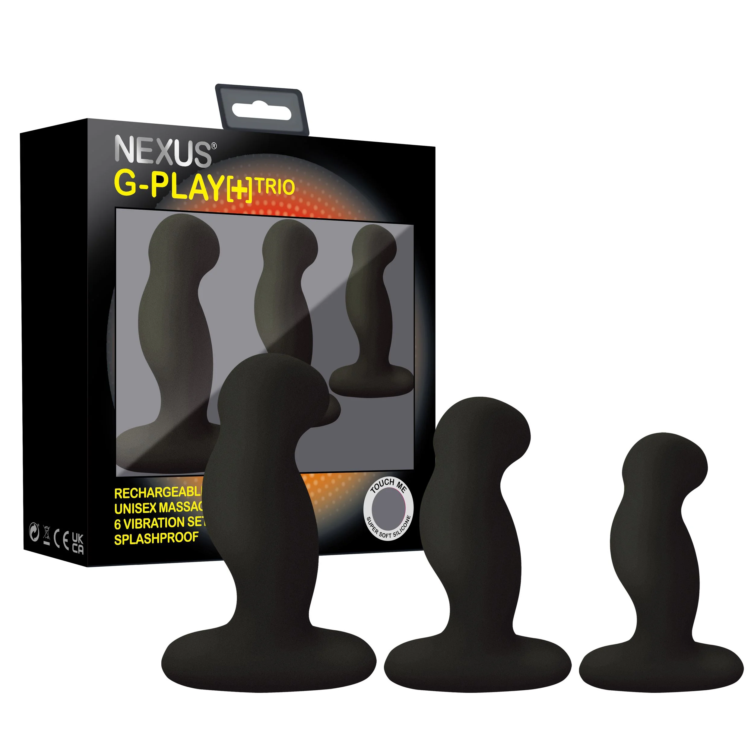 Nexus - G-Play Trio Plus Unisex Vibrator Pack - S/M/L - Zwart Nexus - G-Play Trio Plus Unisex Vibrator Pack - S/M/L - Zwart