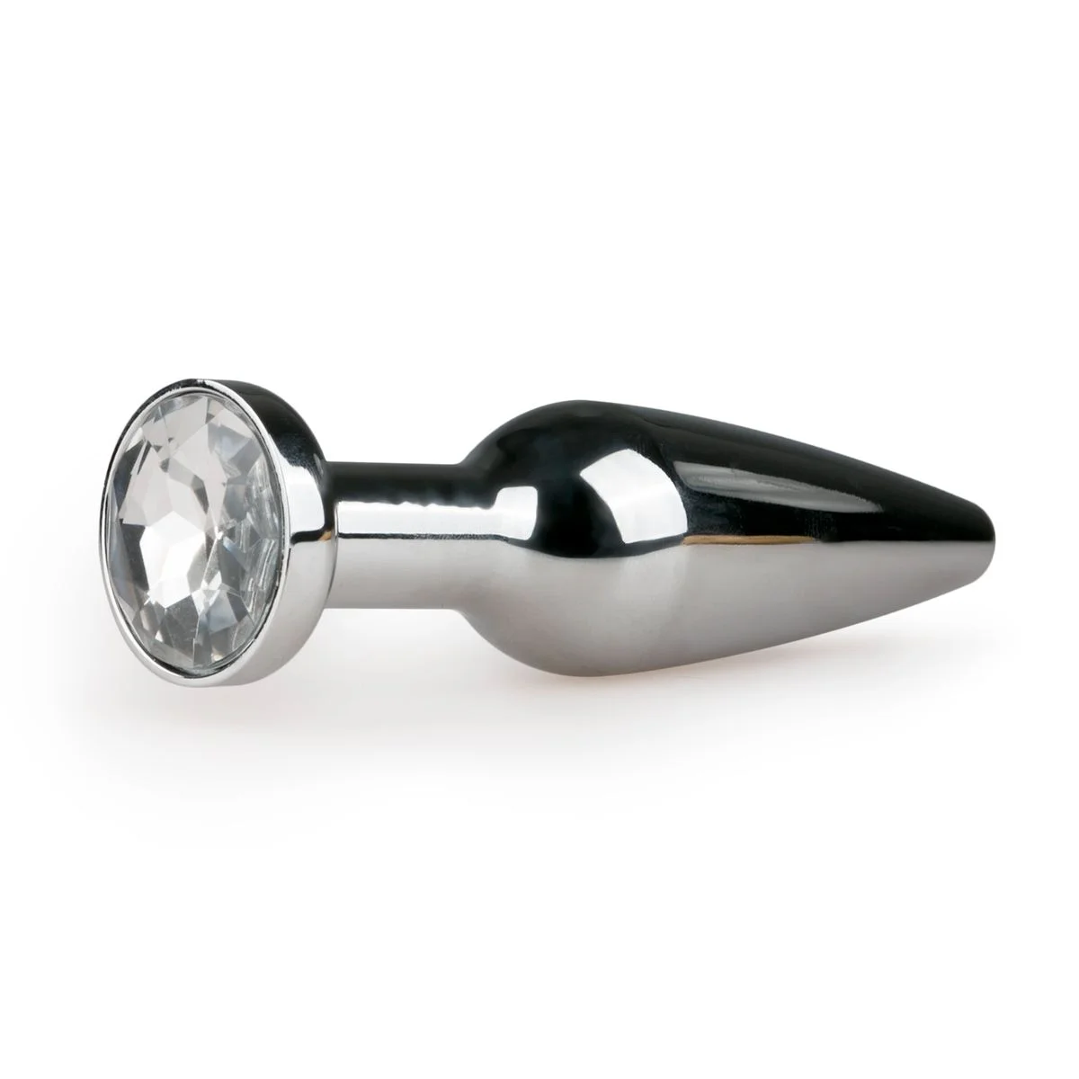 Metalen Buttplug met Diamant Zilver - L Metalen Buttplug met Diamant Zilver - L