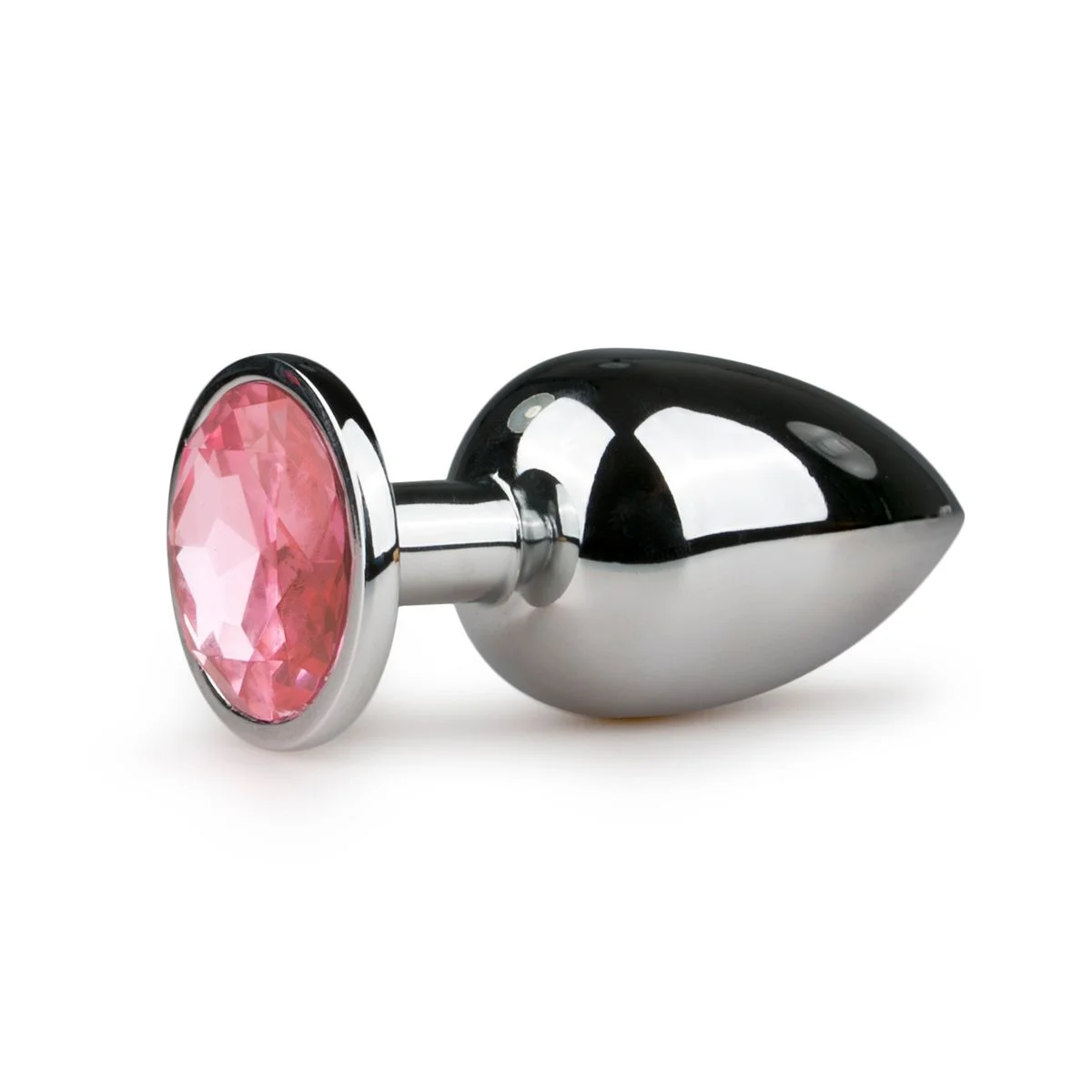 Metalen buttplug Zilver/Roze - L Metalen buttplug Zilver/Roze - L