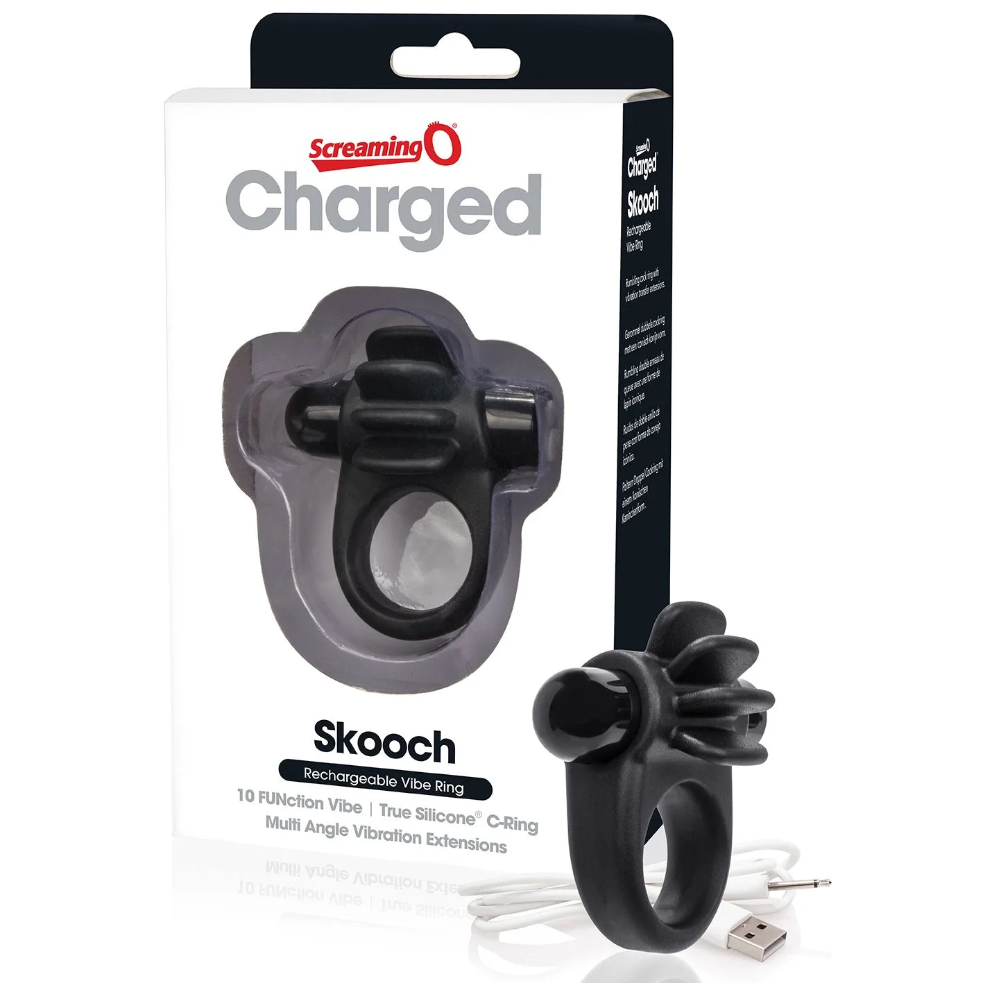 The Screaming O - Charged Skooch Ring Zwart