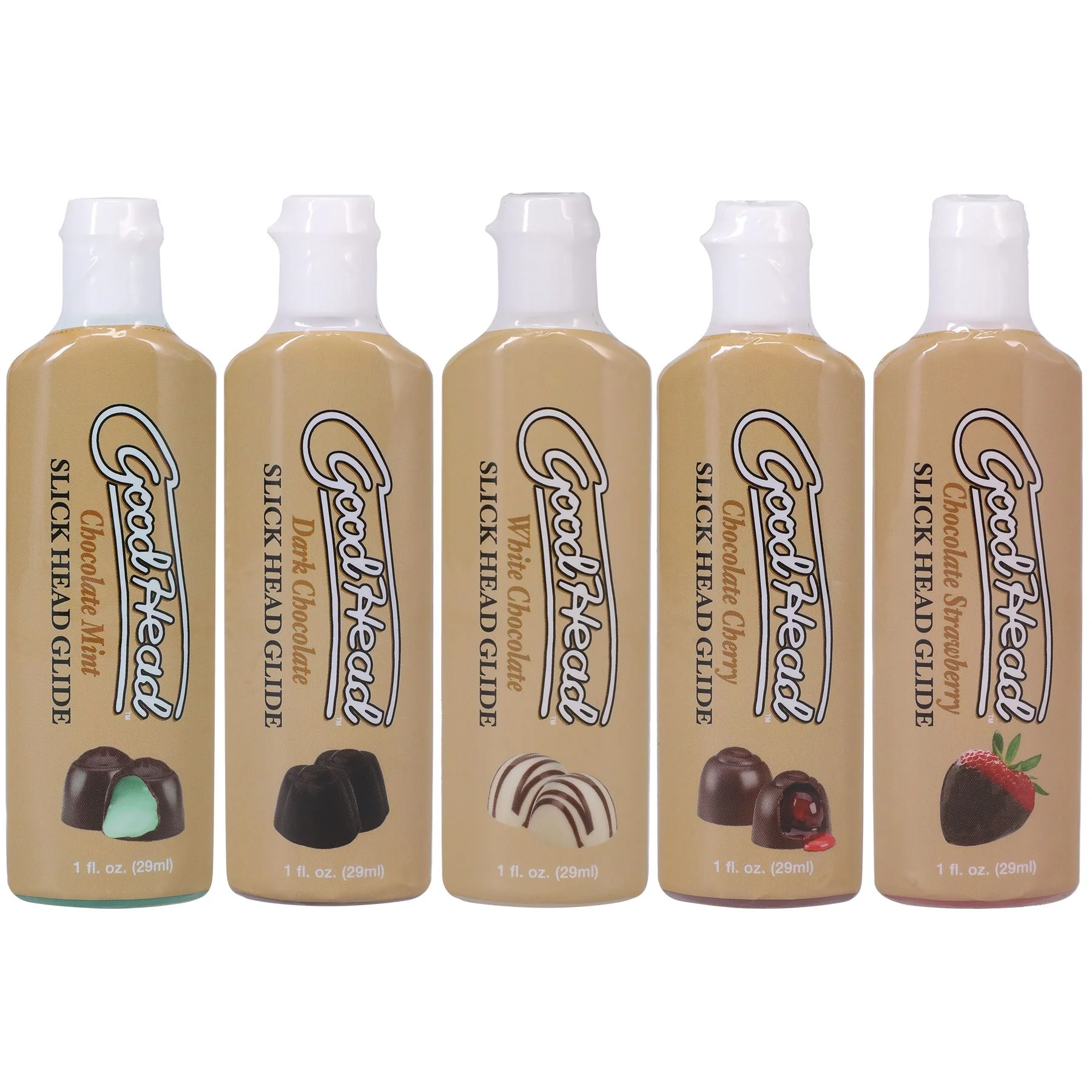 Doc Johnson - GoodHead Slick Head Glide Chocolade - 5-Pack 30 ml Doc Johnson - GoodHead Slick Head Glide Chocolade - 5-Pack 30 ml