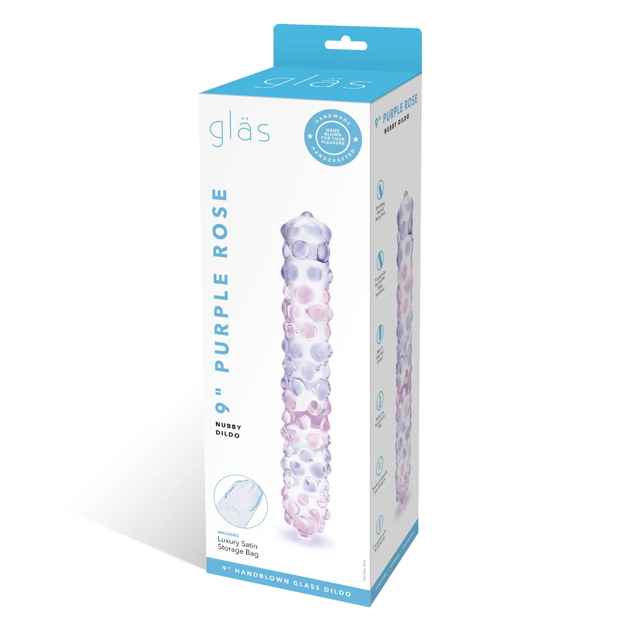 Glas - Purple Rose Nubby Dildo Glas - Purple Rose Nubby Dildo