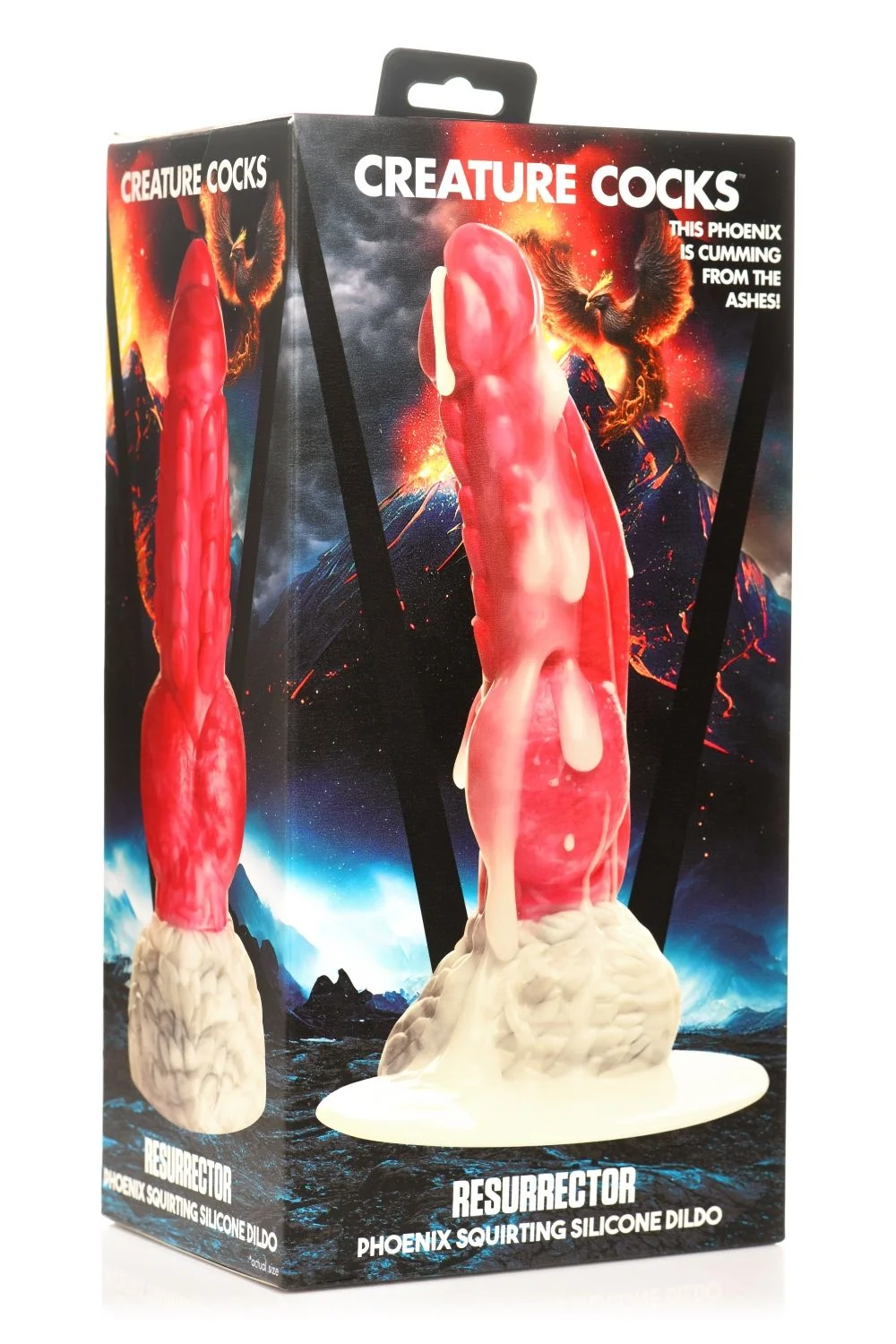 XR Brands - Resurrector Phoenix Spuitende Siliconen Dildo - Rood/Wit XR Brands - Resurrector Phoenix Spuitende Siliconen Dildo - Rood/Wit