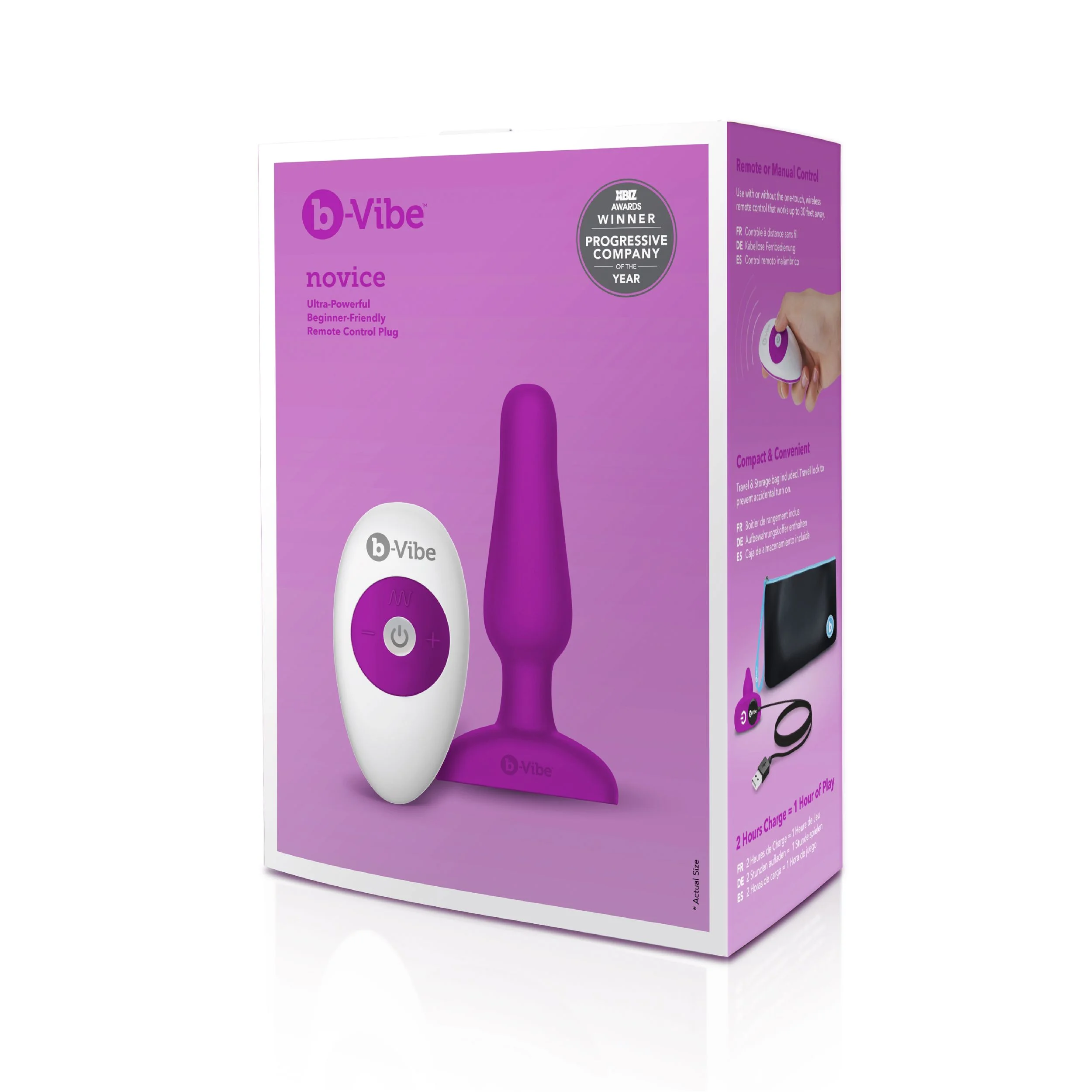 B-Vibe - Novice Remote Control Plug Fuchsia B-Vibe - Novice Remote Control Plug Fuchsia
