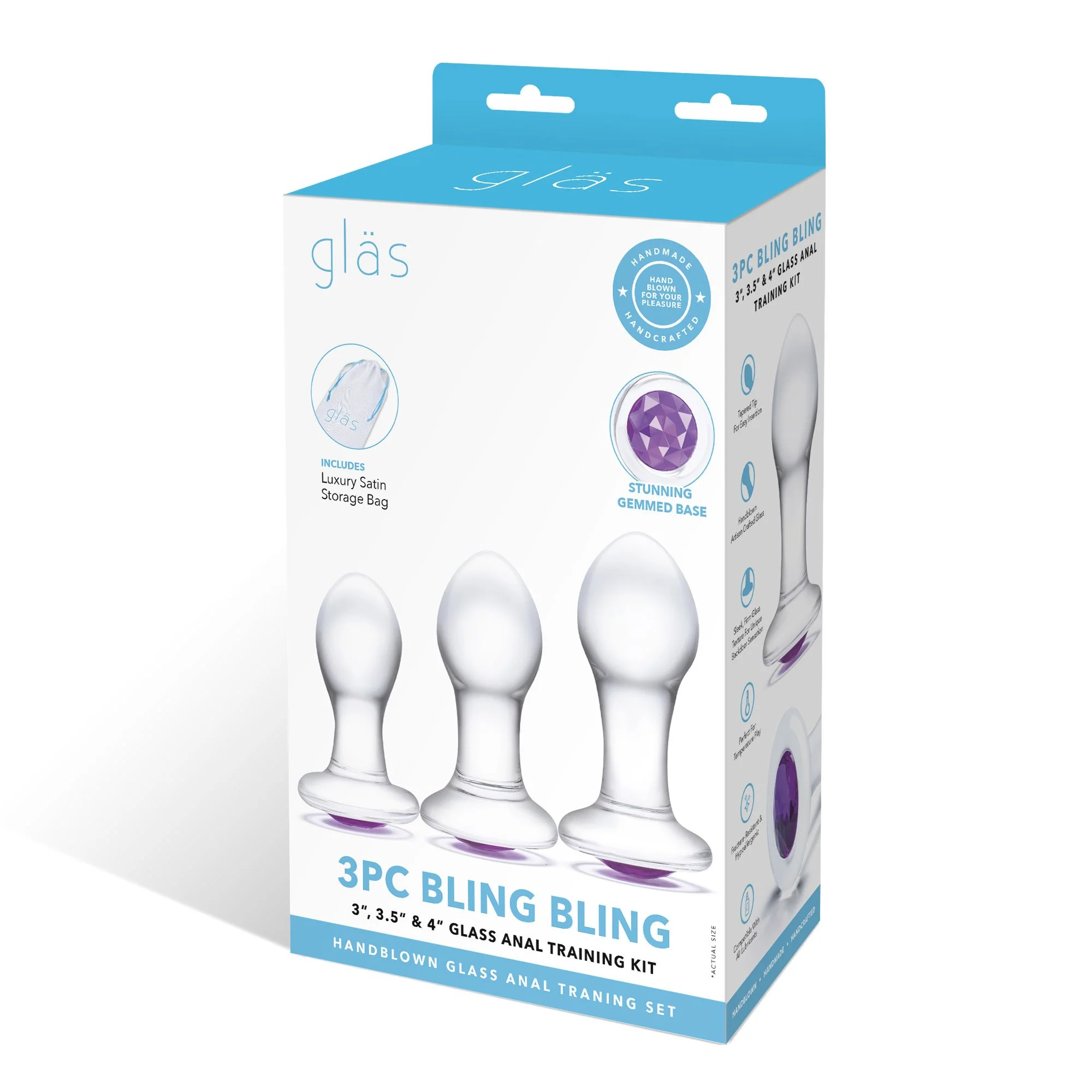 Glas - Bling Bling Glass 3 pc Anal Training Kit Glas - Bling Bling Glass 3 pc Anal Training Kit