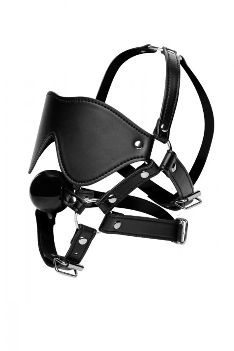 Kunstleren Masker Met Ball Gag Kunstleren Masker Met Ball Gag