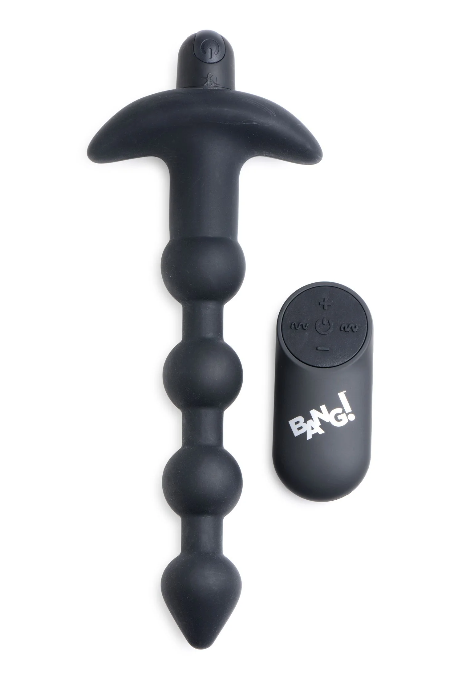 BANG! - 28X Vibrerende Silicone Anaalkralen met Afstandsbediening - Zwart BANG! - 28X Vibrerende Silicone Anaalkralen met Afstandsbediening - Zwart