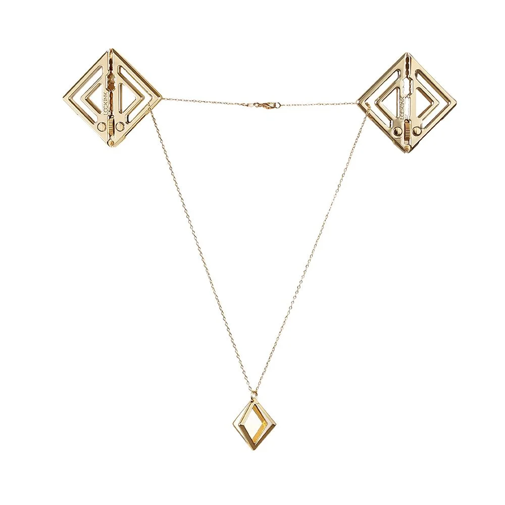 LOCKINK - Verstelbare Tepelklemmen met Lichte Hanger - goud LOCKINK - Verstelbare Tepelklemmen met Lichte Hanger - goud
