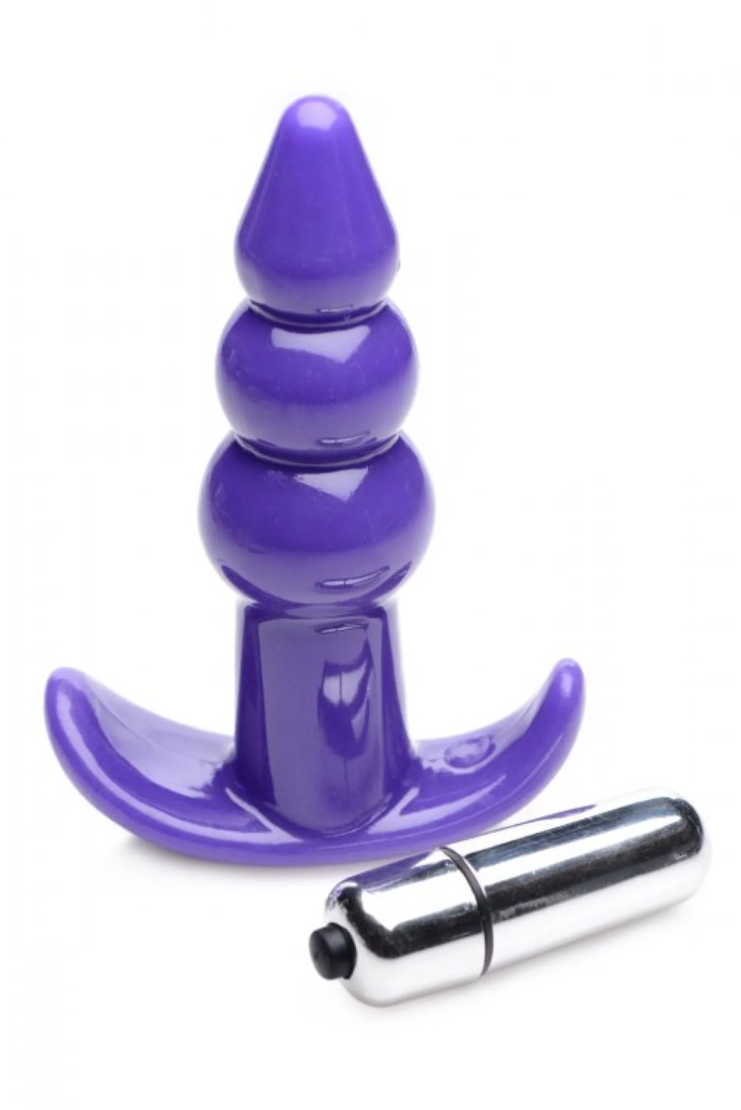 Bubbling Vibrerende Anaalplug Met Ribbels - Paars Bubbling Vibrerende Anaalplug Met Ribbels - Paars