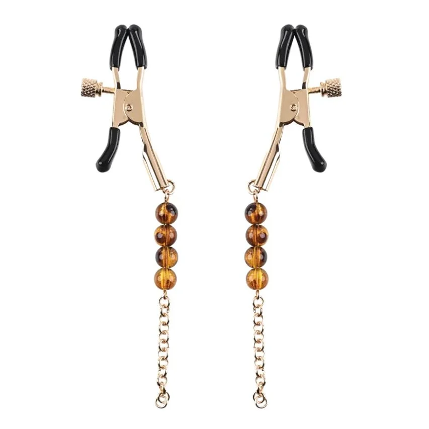 Sportsheets - Amber Beaded Nipple Clamps Sportsheets - Amber Beaded Nipple Clamps