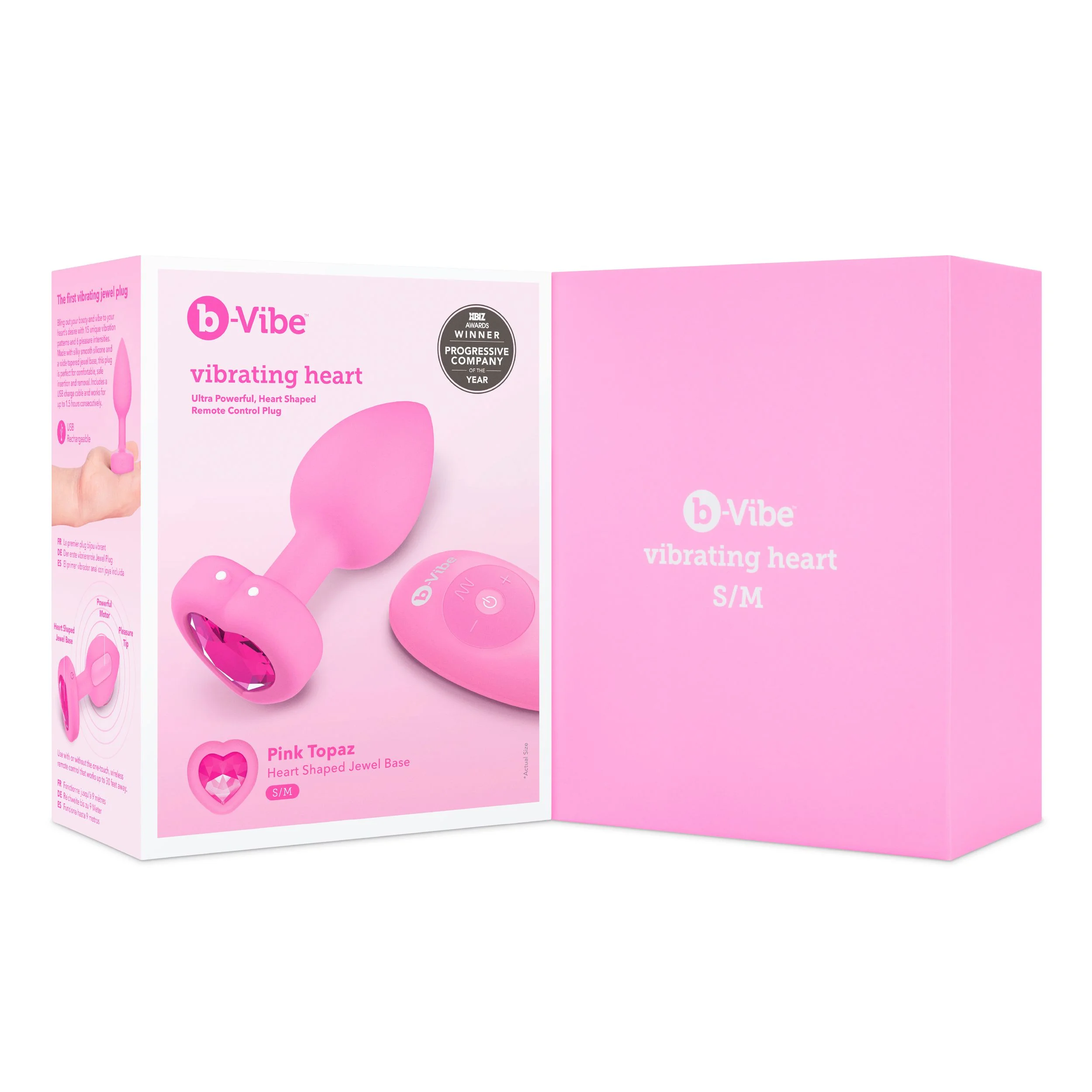 B-Vibe - Vibrerende Hartvormige Butt Plug S/M Roze B-Vibe - Vibrerende Hartvormige Butt Plug S/M Roze