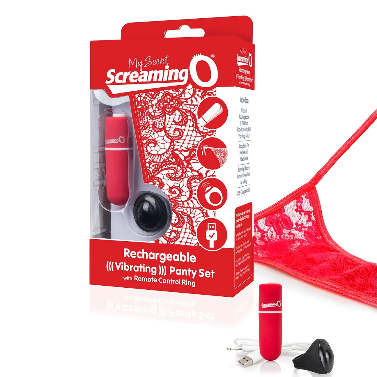 The Screaming O - Charged Remote Control Panty Vibe Rood The Screaming O - Charged Remote Control Panty Vibe Rood