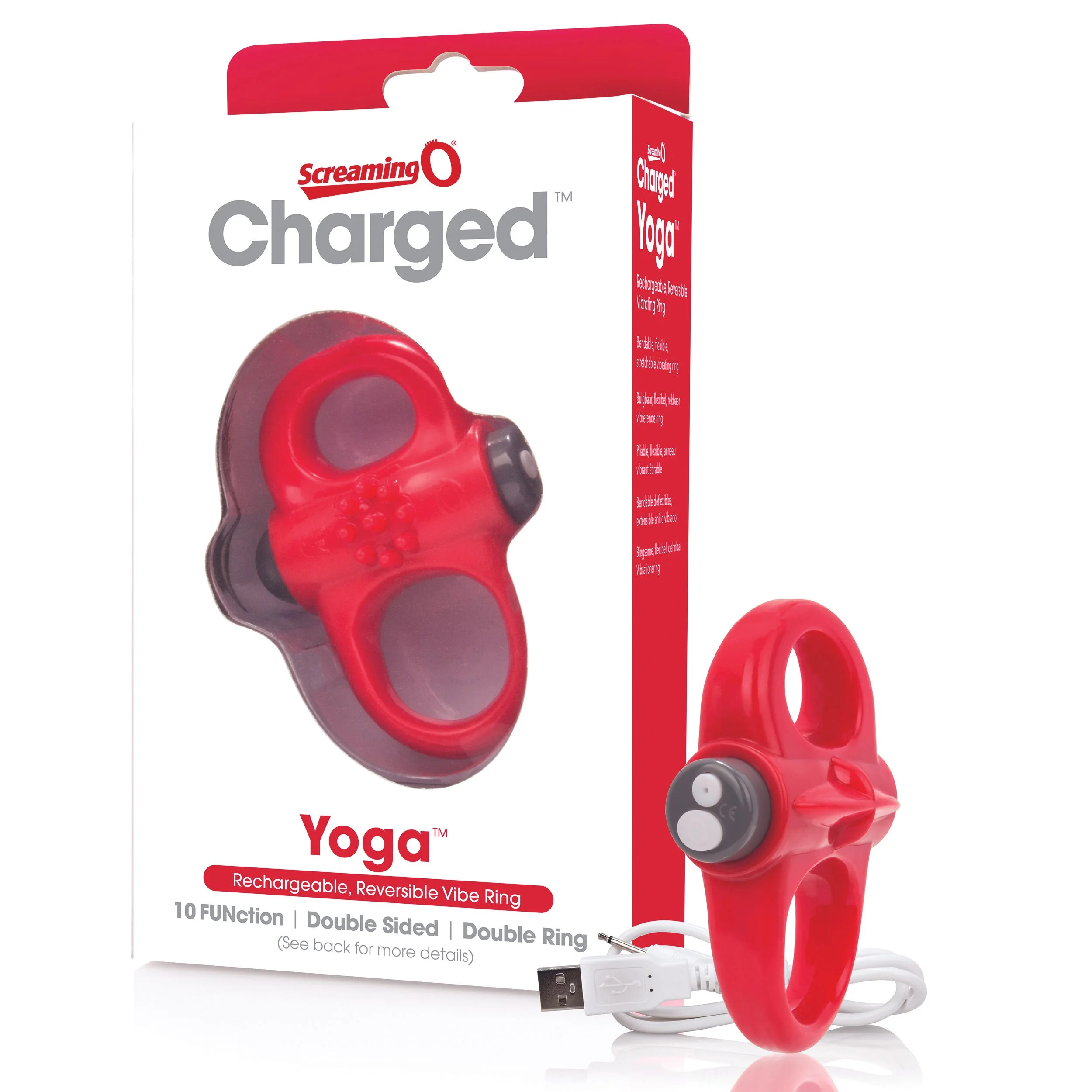 The Screaming O - Charged Yoga Vibe Ring Rood
