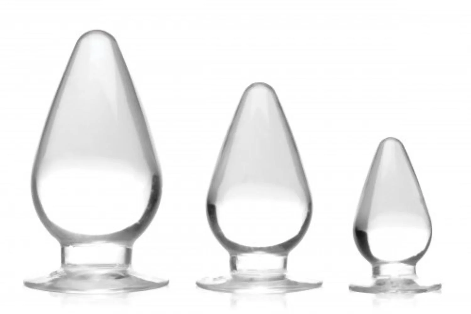 Triple Cones Anaalplug Set van 3 - Transparant Triple Cones Anaalplug Set van 3 - Transparant