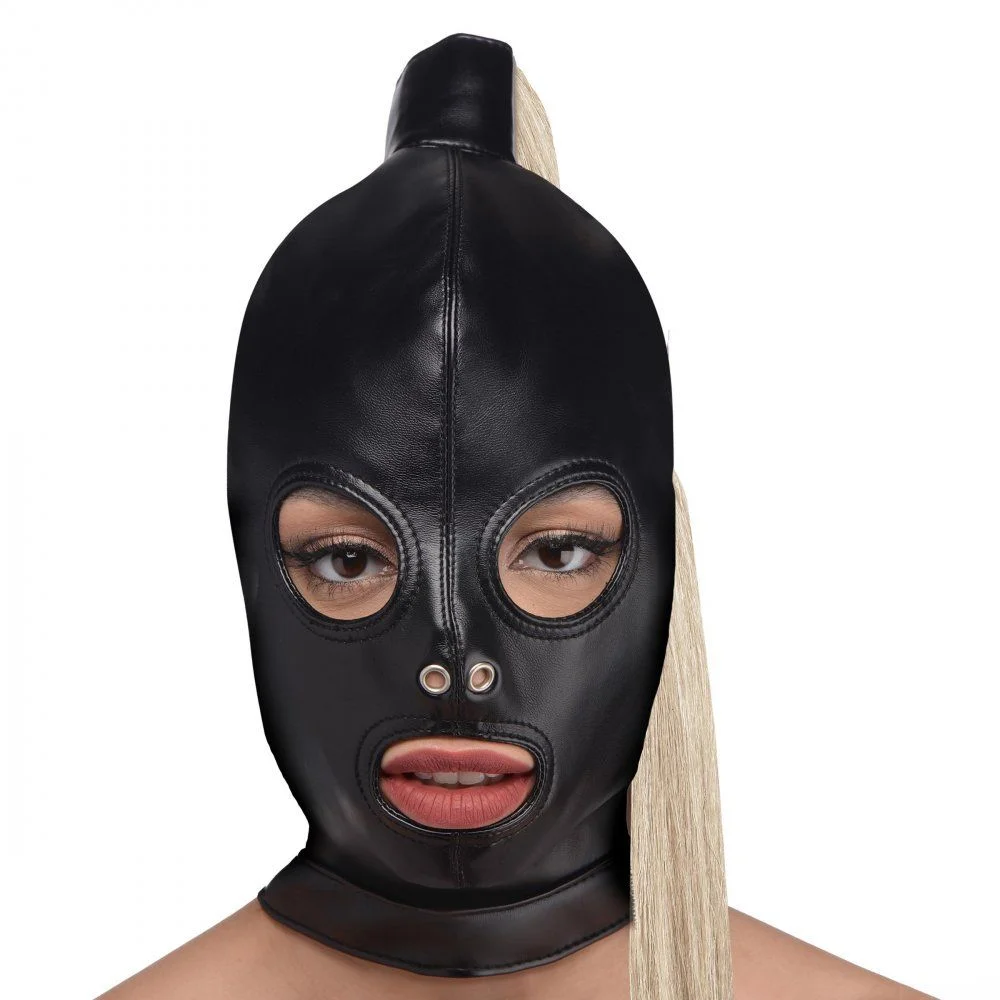 Ponytail Bondage Hood - Zwart Ponytail Bondage Hood - Zwart