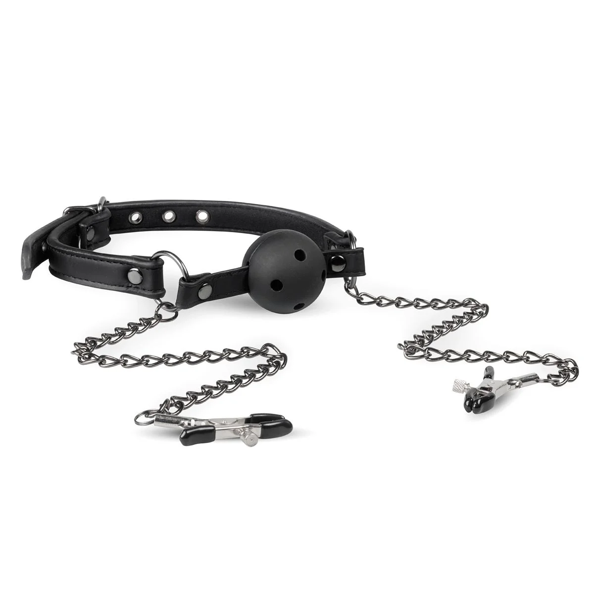 Open Ball Gag Met Tepelklemmen Open Ball Gag Met Tepelklemmen