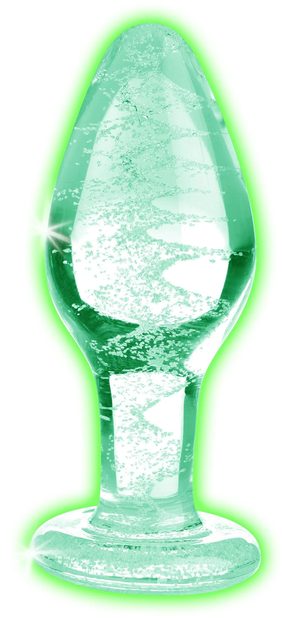 Glow-in-the-Dark Anaalplug Van Glas - Medium Glow-in-the-Dark Anaalplug Van Glas - Medium