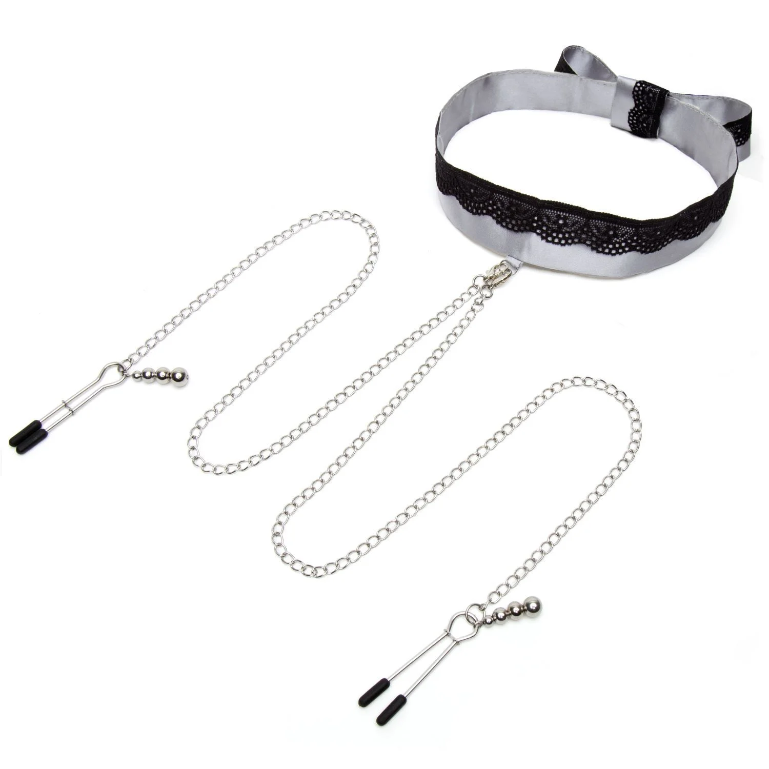 Fifty Shades Of Gray - Satijnen Collar Met Tepelklemmen Fifty Shades Of Gray - Satijnen Collar Met Tepelklemmen