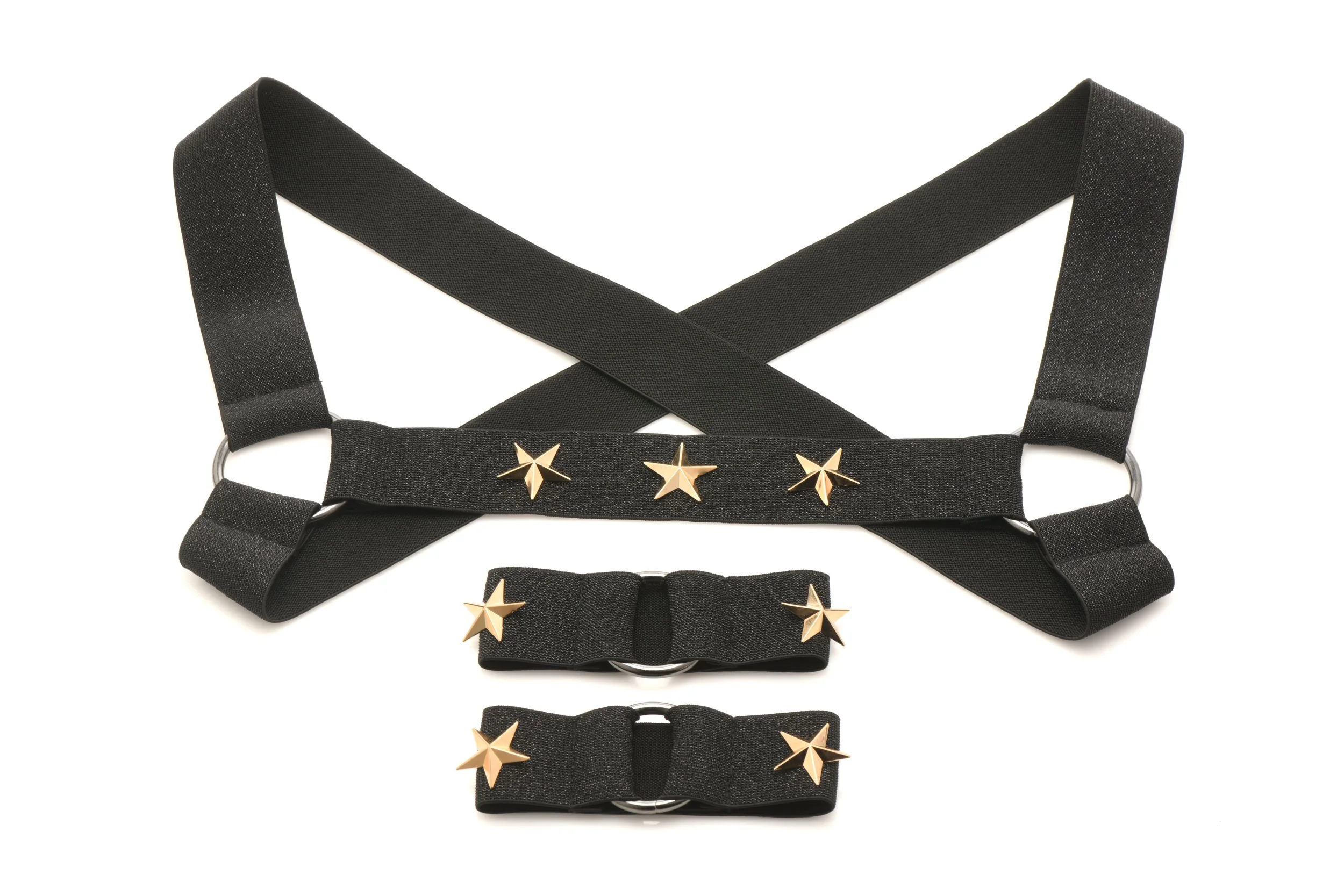 XR Brands - Borstharnas met Armbanden - Zwart XR Brands - Borstharnas met Armbanden - Zwart